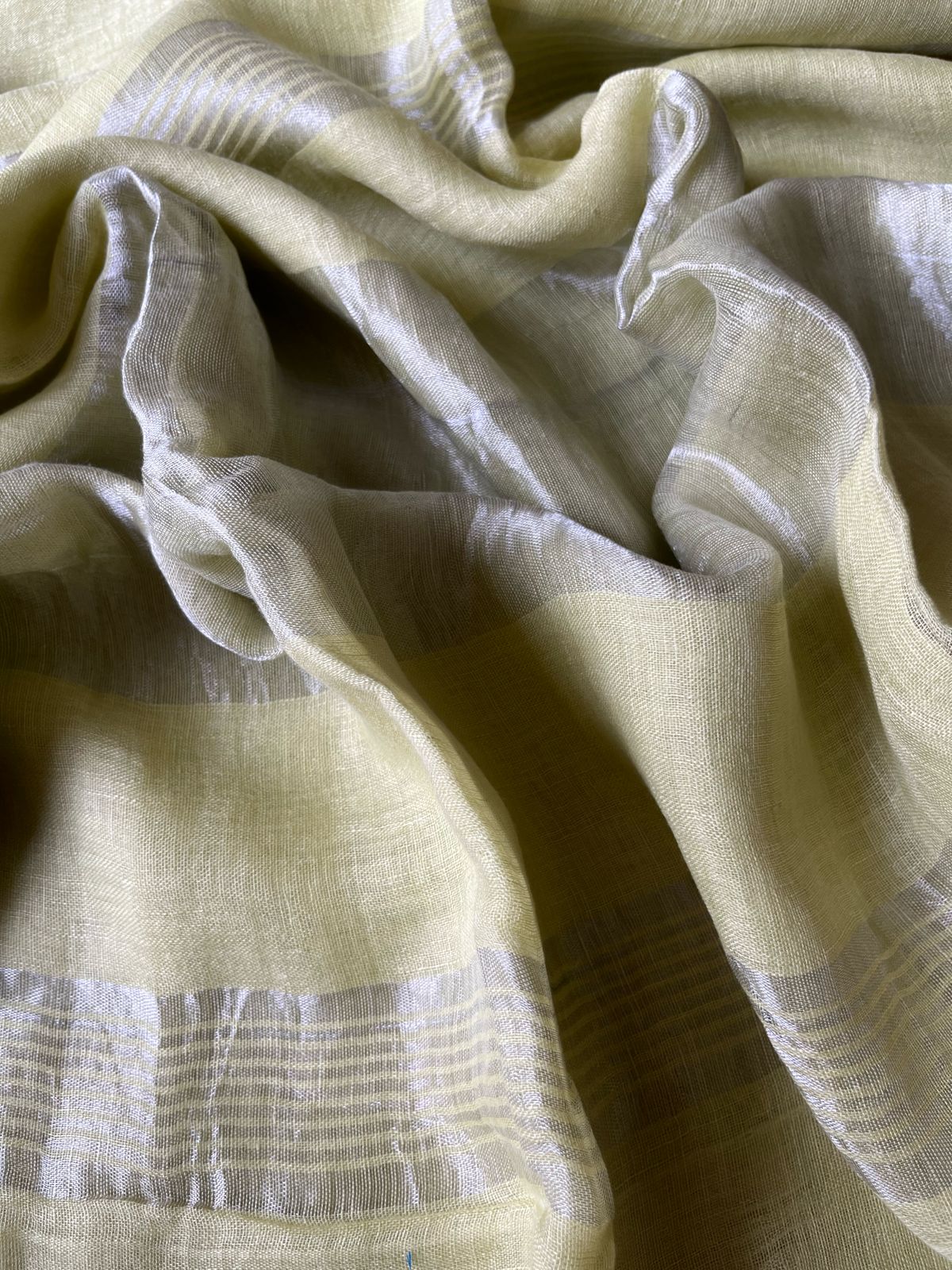 Maheshwari Linen By Linen Saree – lemon green