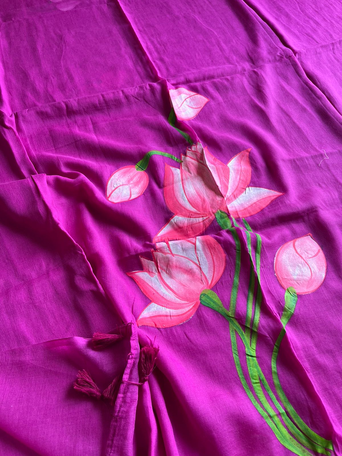 Hand Painted Mul Cotton Saree