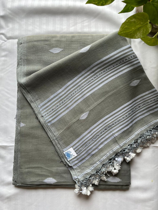 Mul Cotton handwoven Saree (Handloom Marked)