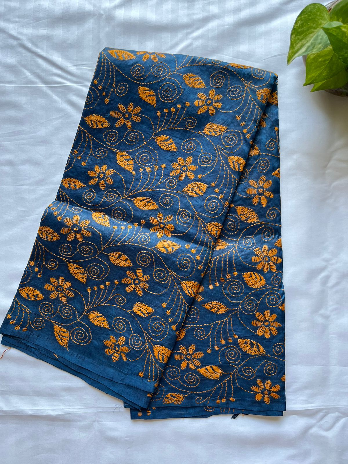 Kantha stitch Tusshar Silk dye Dupatta