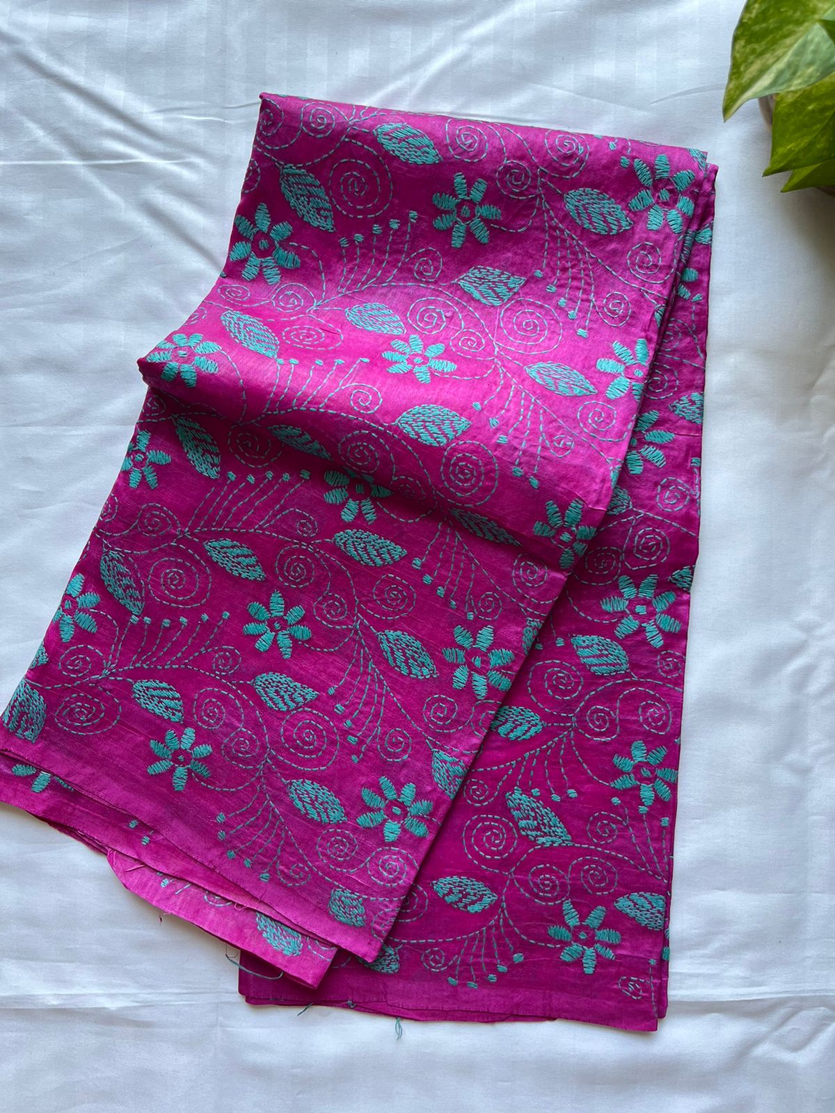 Kantha stitch Tusshar Silk dye Dupatta