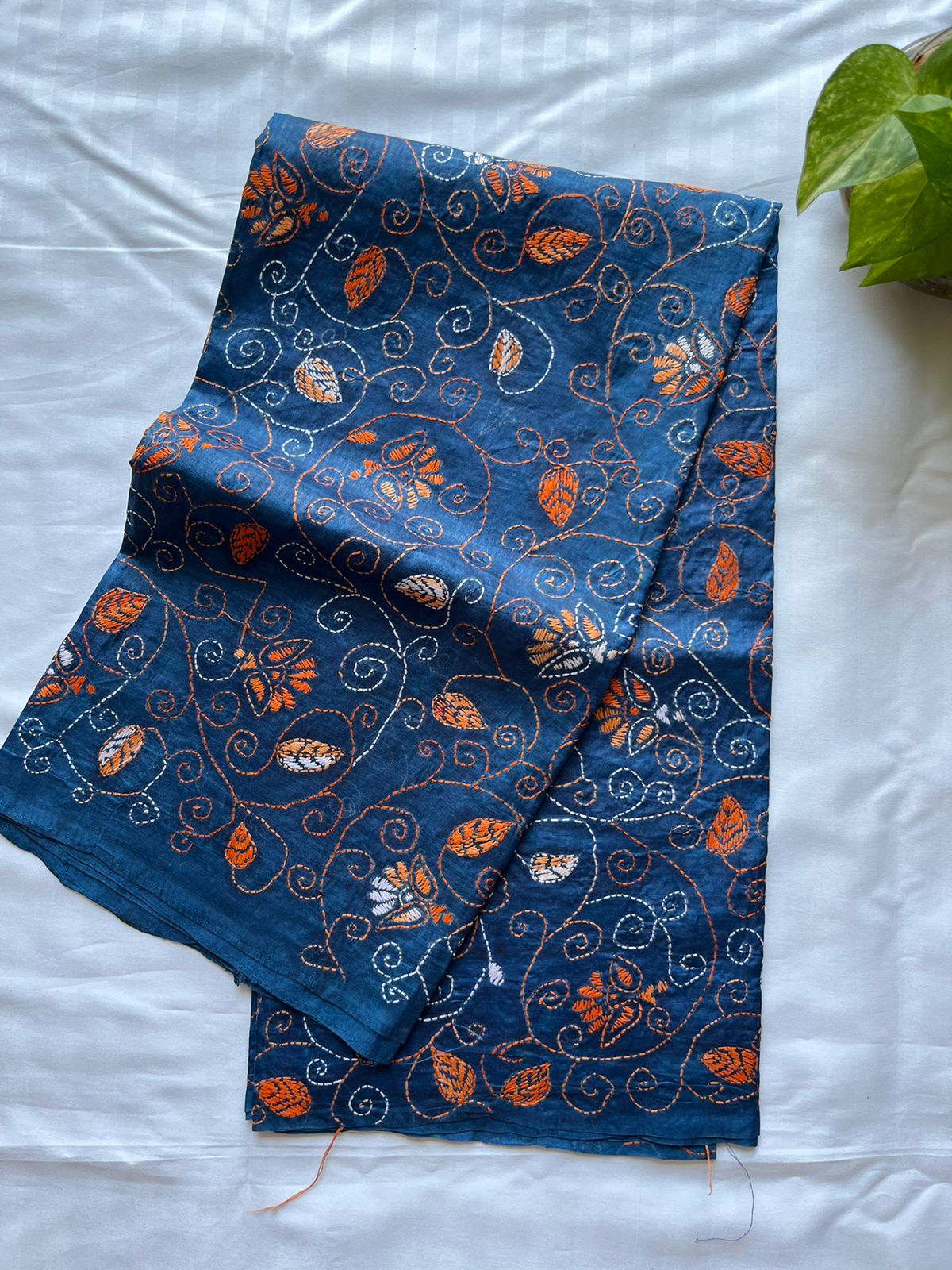 Kantha stitch Tusshar Silk dye Dupatta