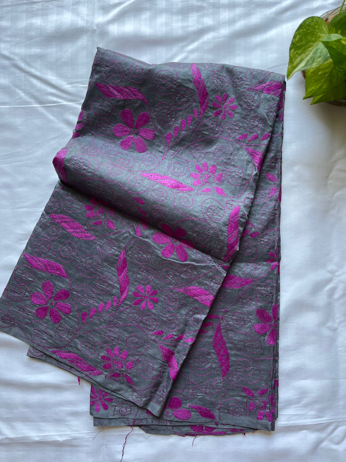 Kantha stitch Tusshar Silk dye Dupatta