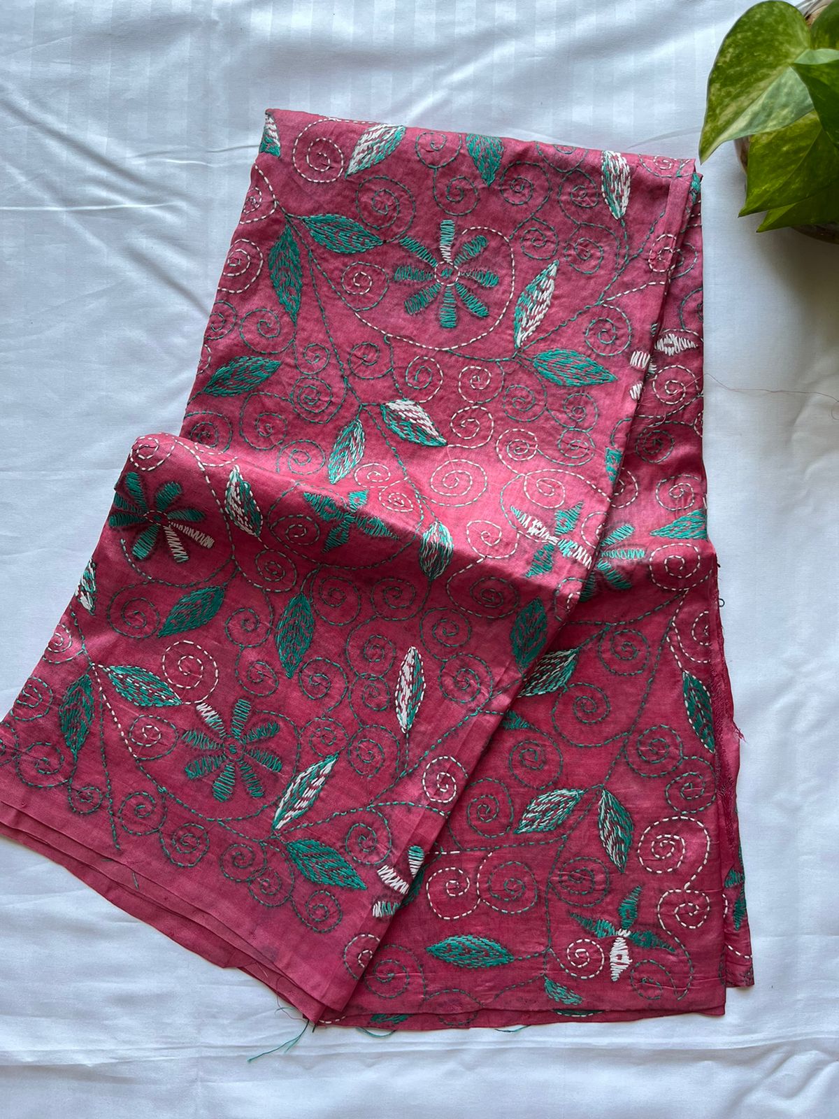 Kantha stitch Tusshar Silk dye Dupatta