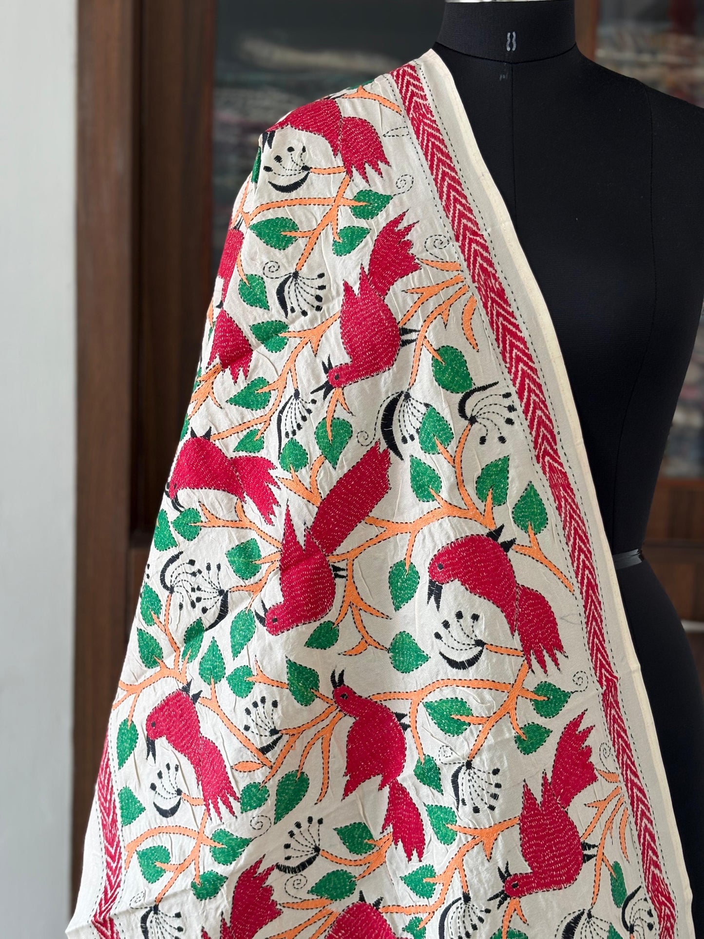 Nakshi Kantha Semi Tusshar silk Stole