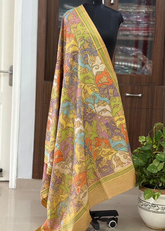 Kantha Stitch Hand Embroidary Full Work Blended Banglore Silk Dupatta 44″