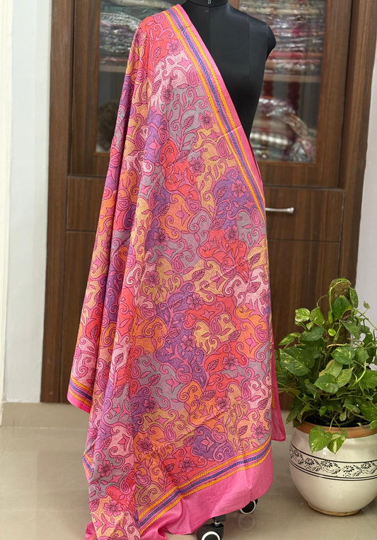 Kantha Stitch Hand Embroidary Full Work Blended Banglore Silk Dupatta 44″
