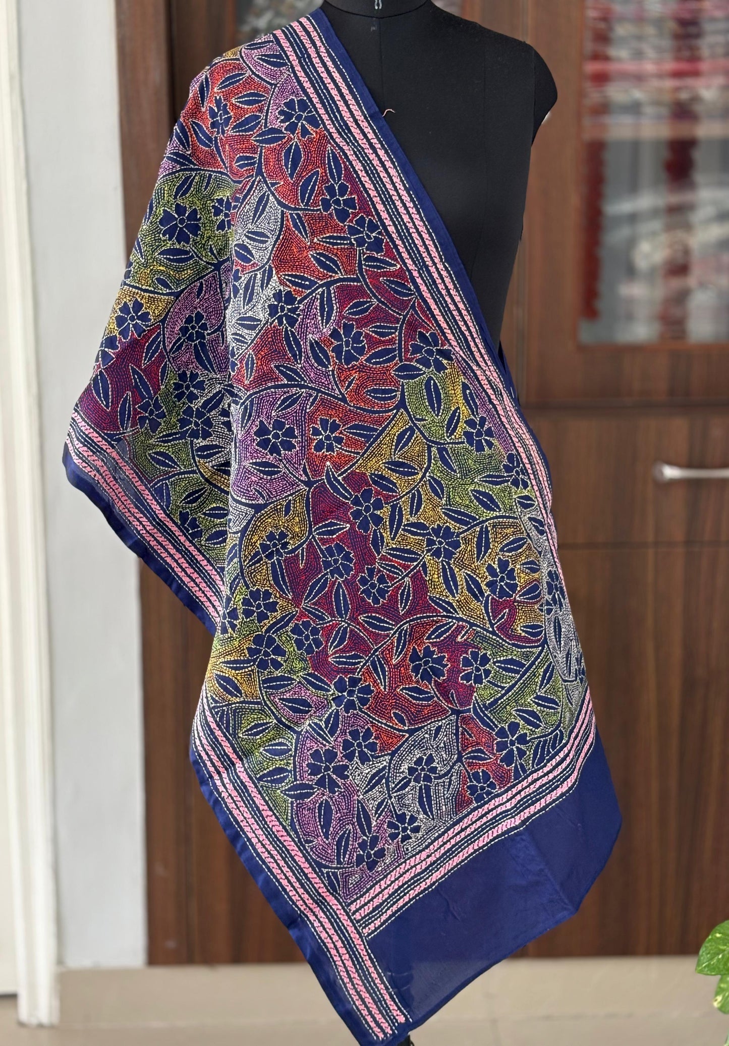 Kantha Art Silk Stole 22"