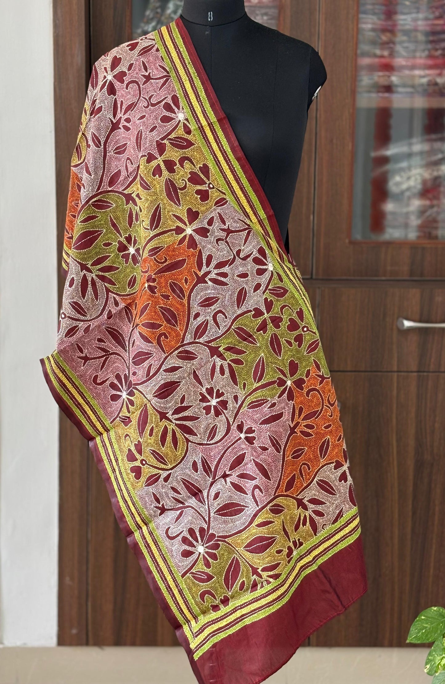 Kantha Art Silk Stole 22"