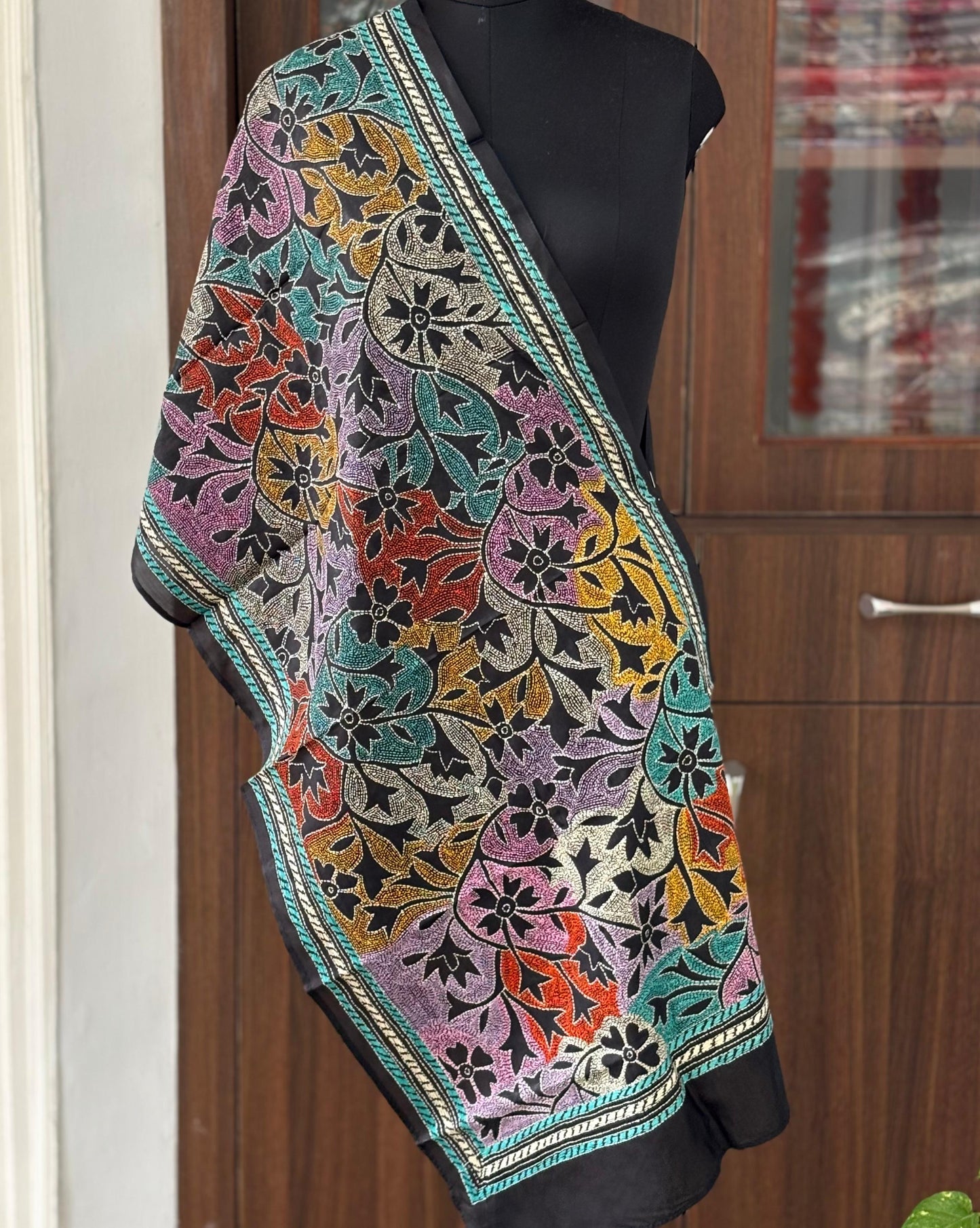 Kantha Art Silk Stole 22"