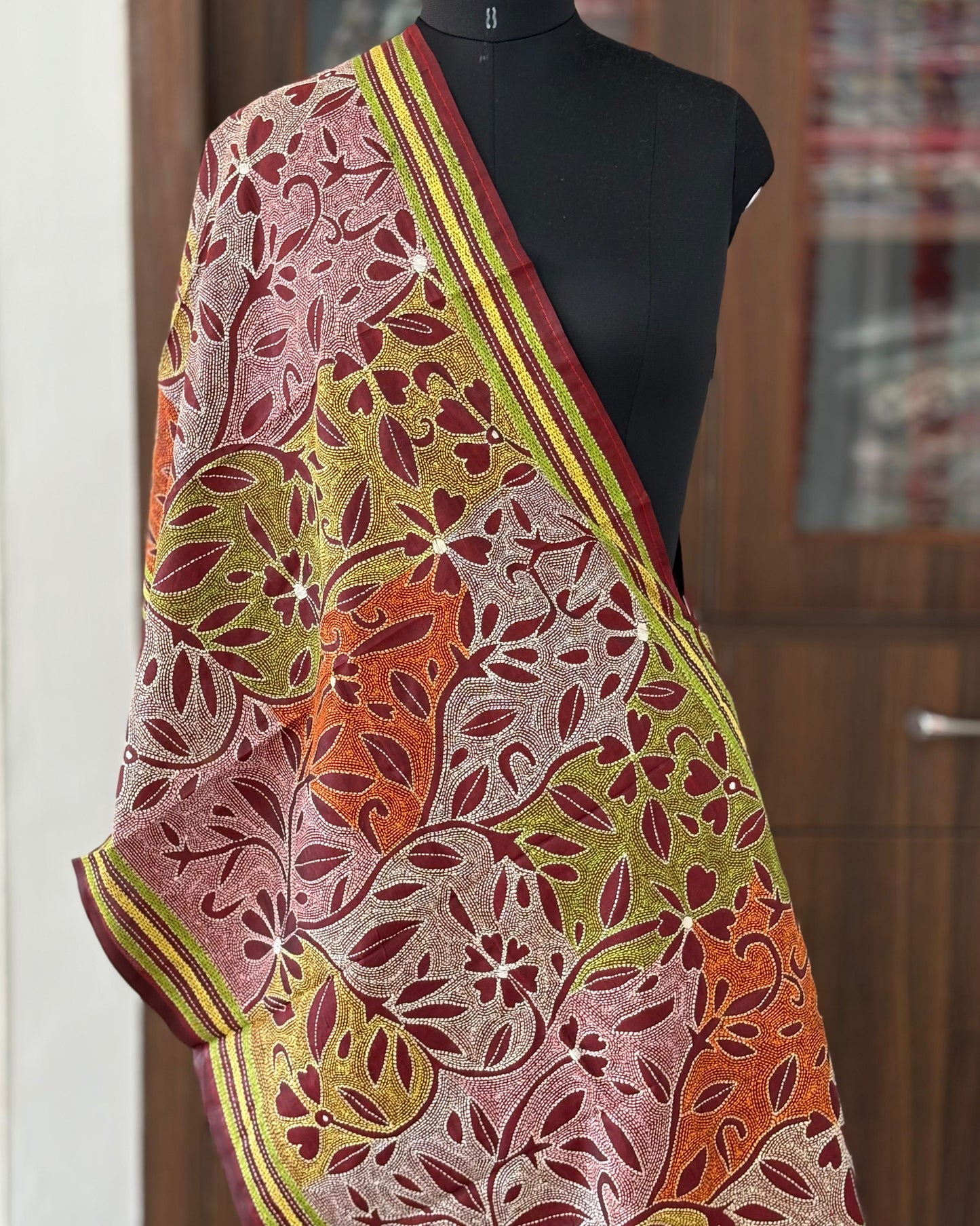 Kantha Art Silk Stole 22"