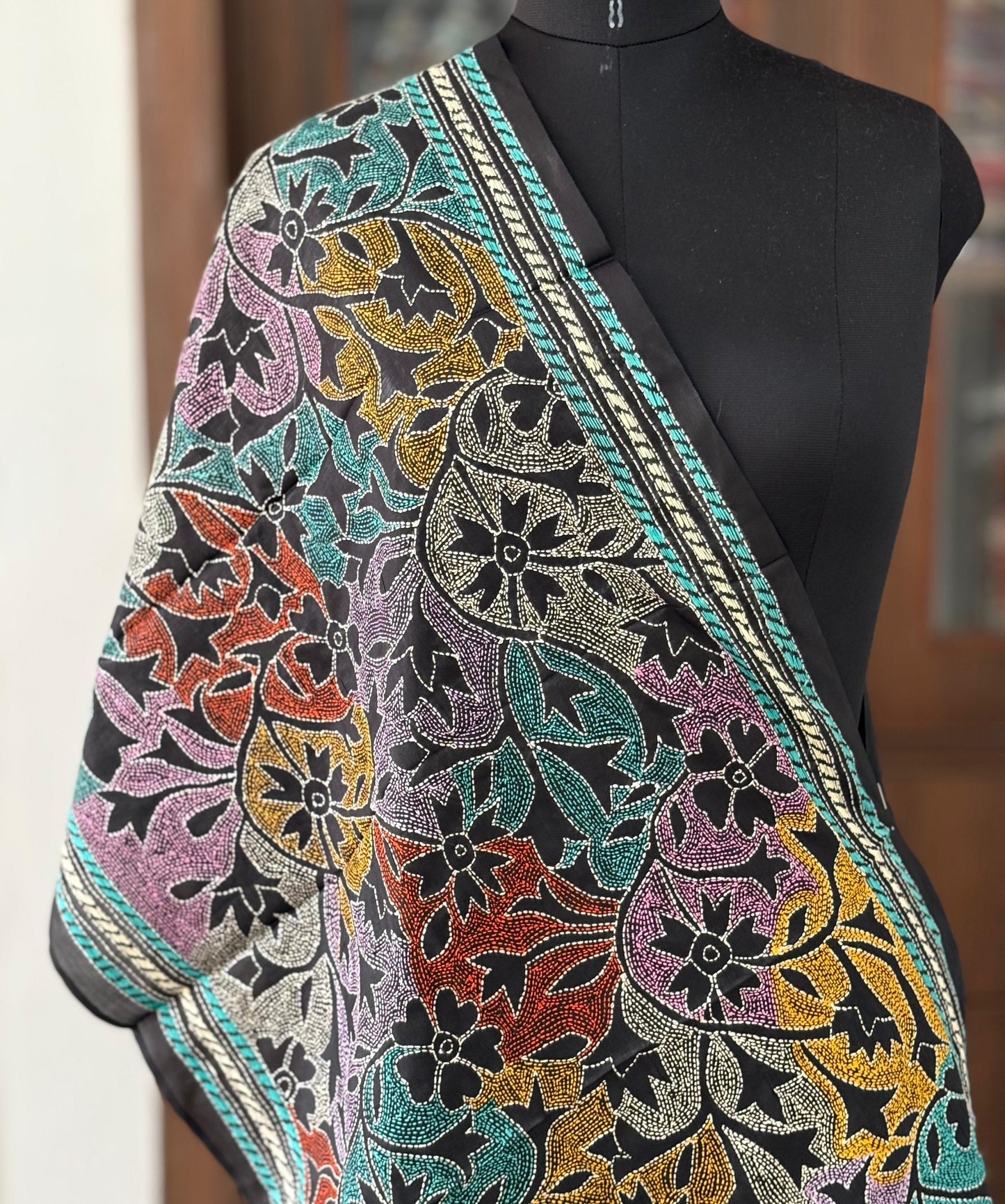 Kantha Art Silk Stole 22"
