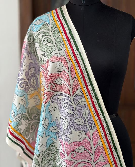 Kantha Art Silk Stole 22"
