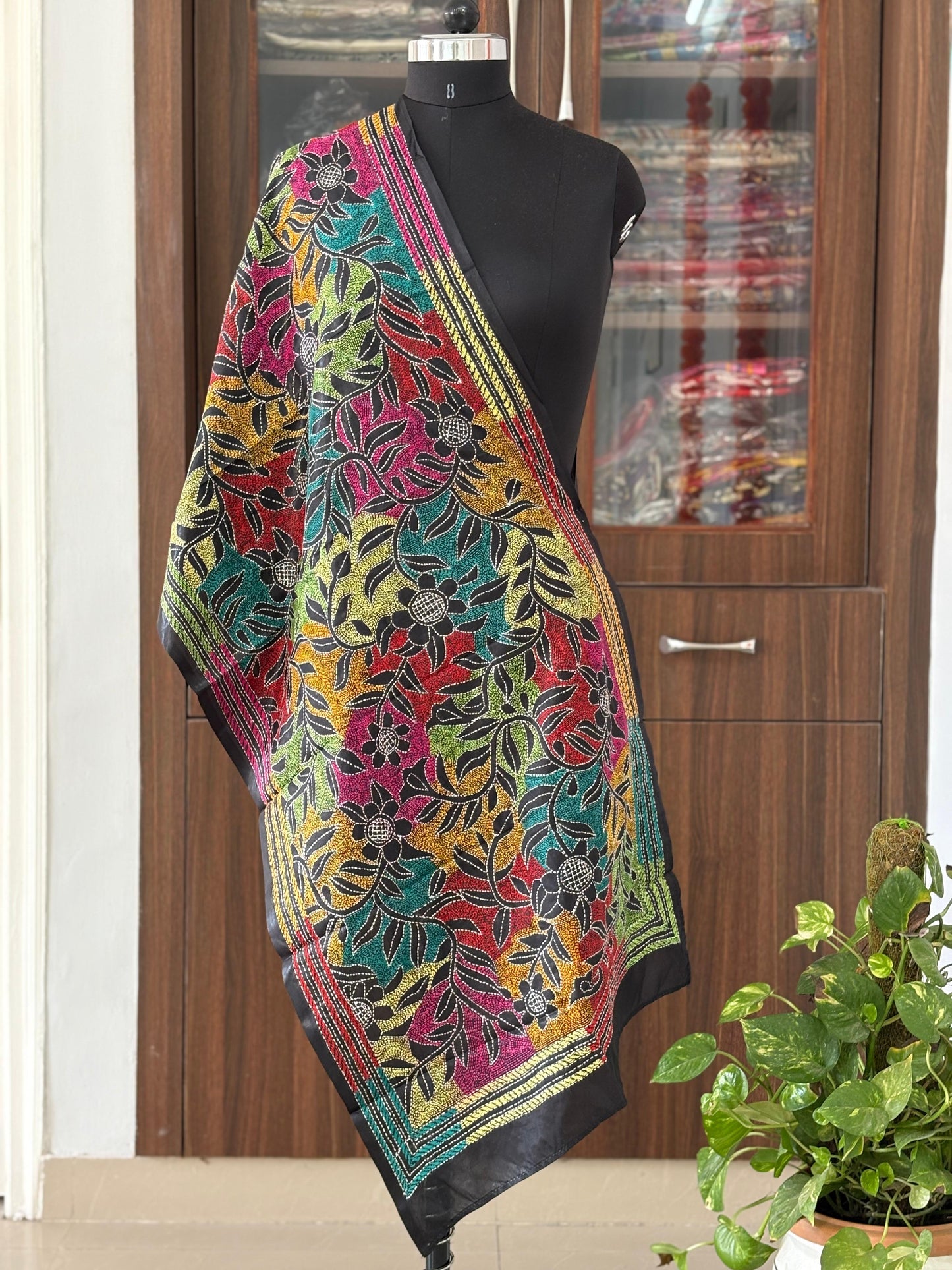 Kantha Art Silk Stole 22"