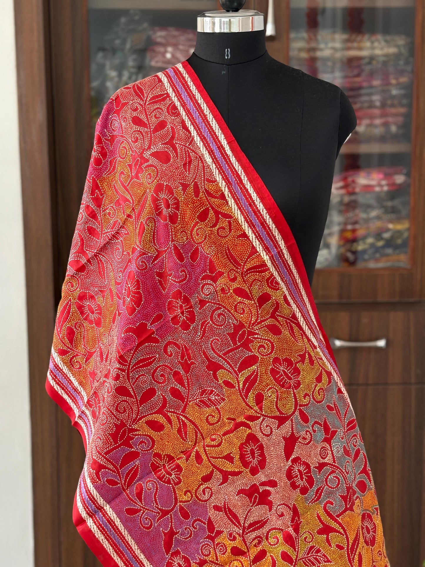 Kantha Art Silk Stole 22"