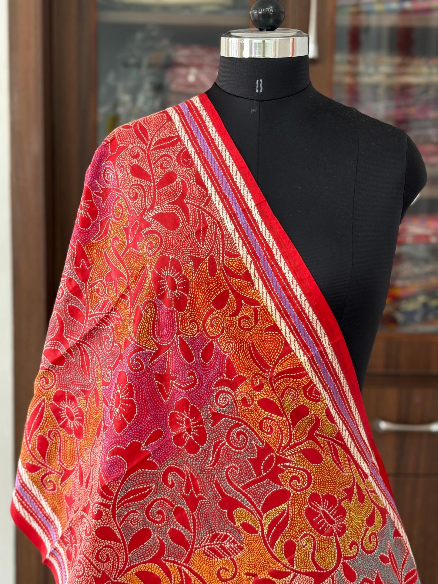 Kantha Art Silk Stole 22"