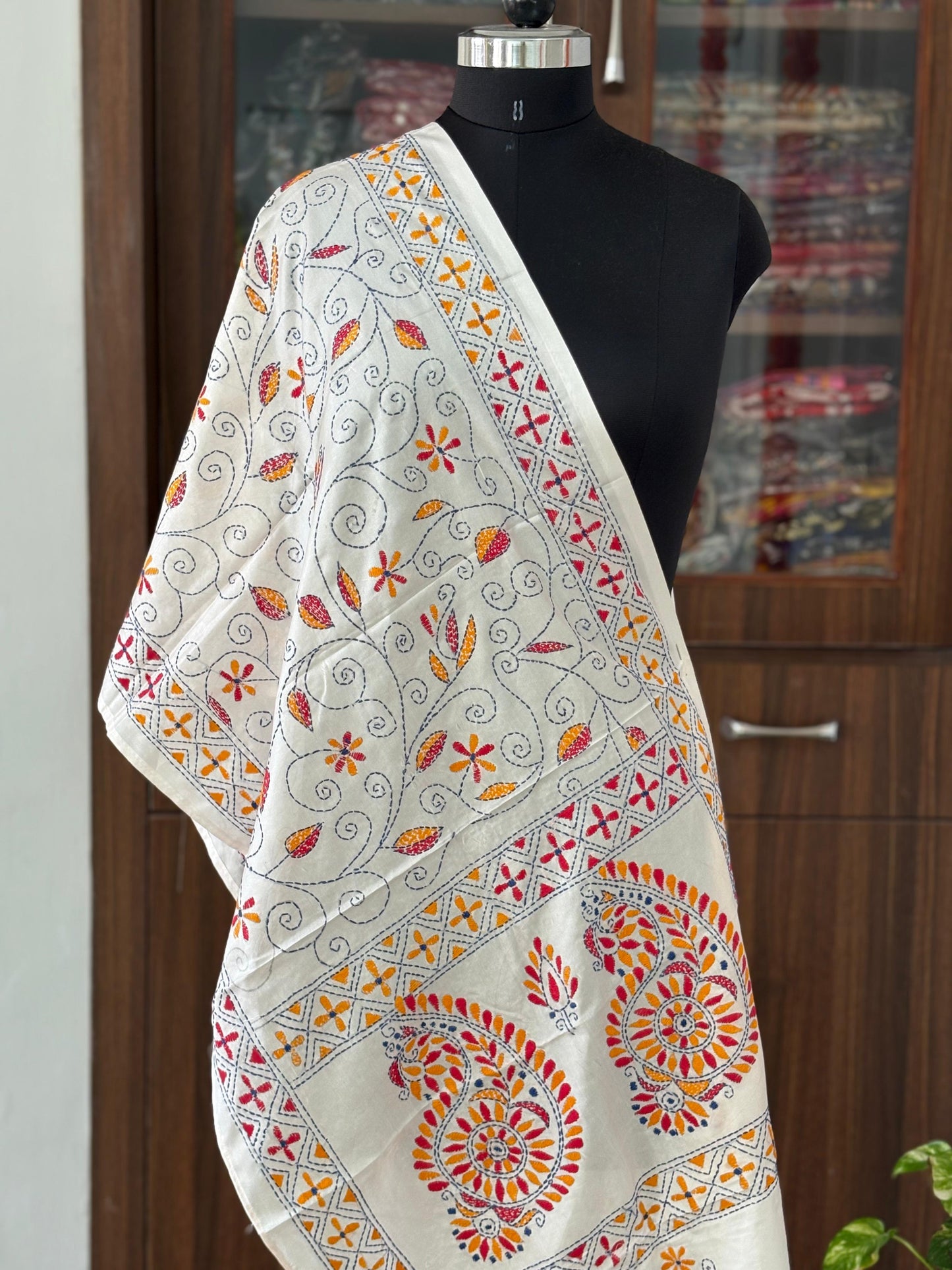 Kantha Art Silk Stole 22"