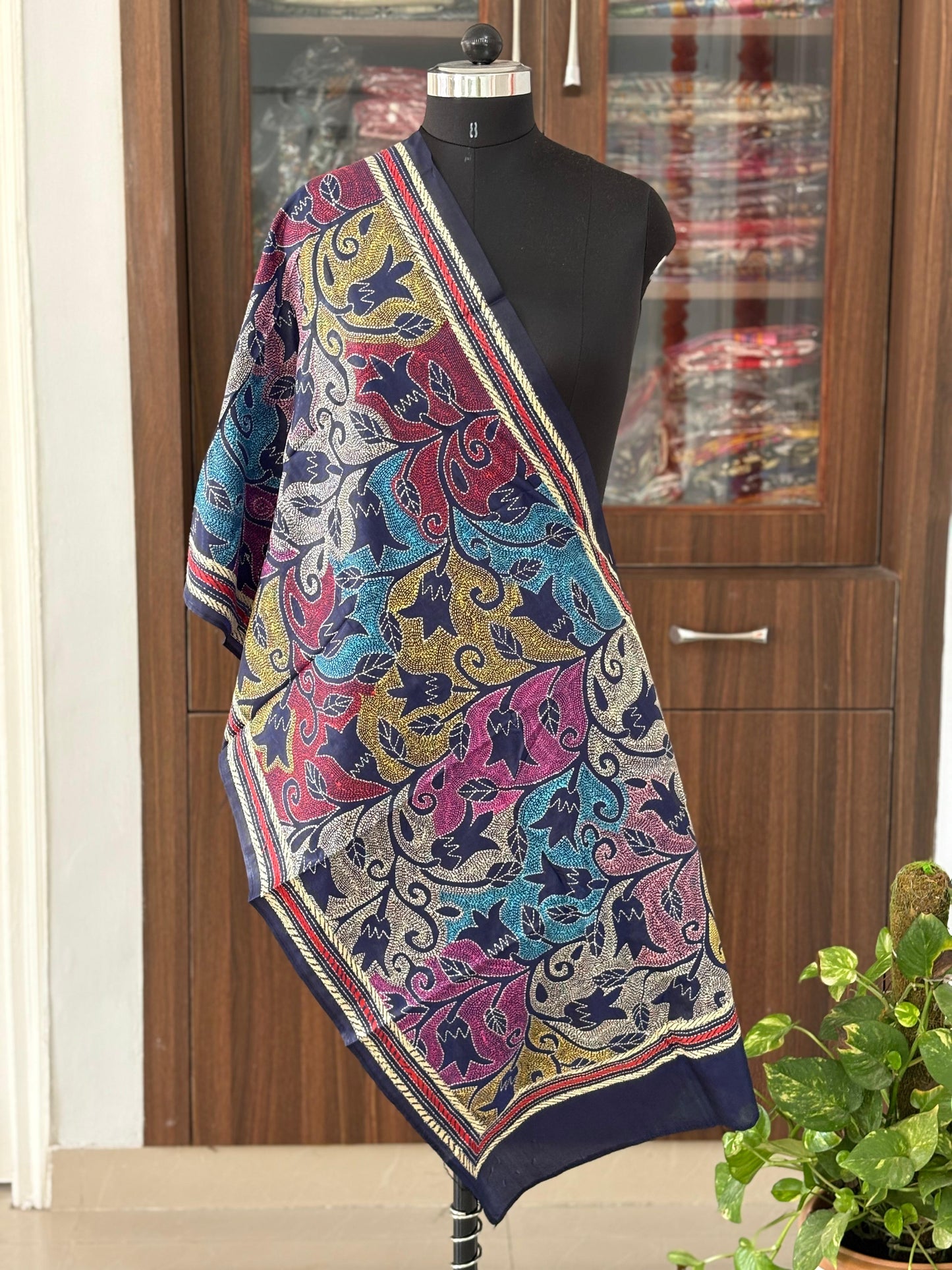 Kantha Art Silk Stole 22"