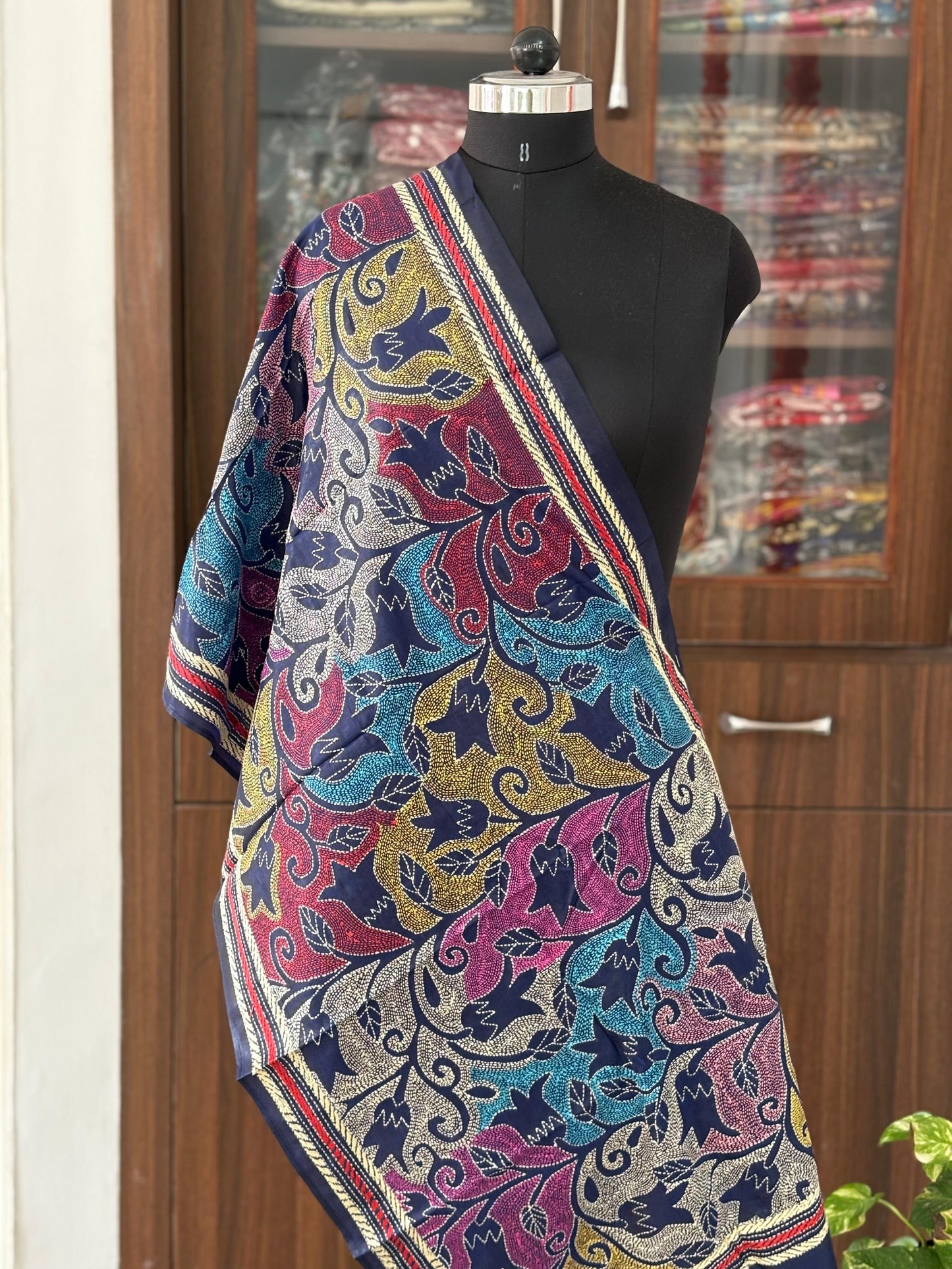 Kantha Art Silk Stole 22"