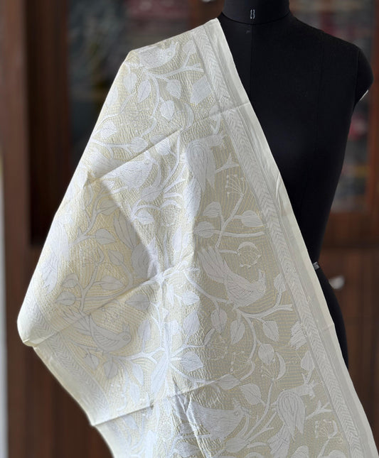 Nakshi Kantha Semi Tusshar silk Stole