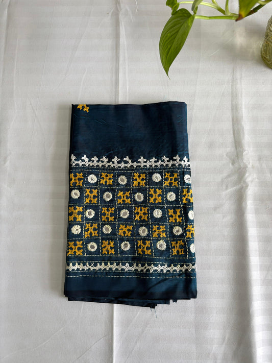 Gujrati work blouse pieces in art silk 1 mtr