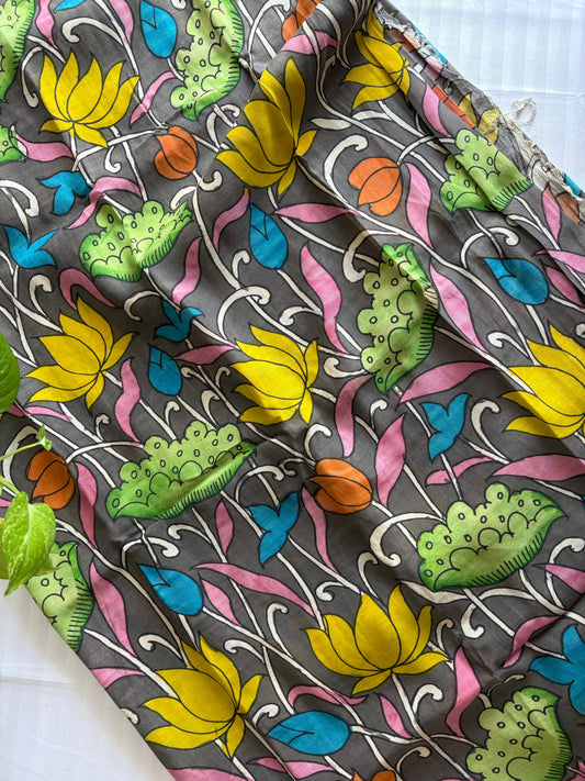 Pen Kalamkari hand painted Banglore silk fabric