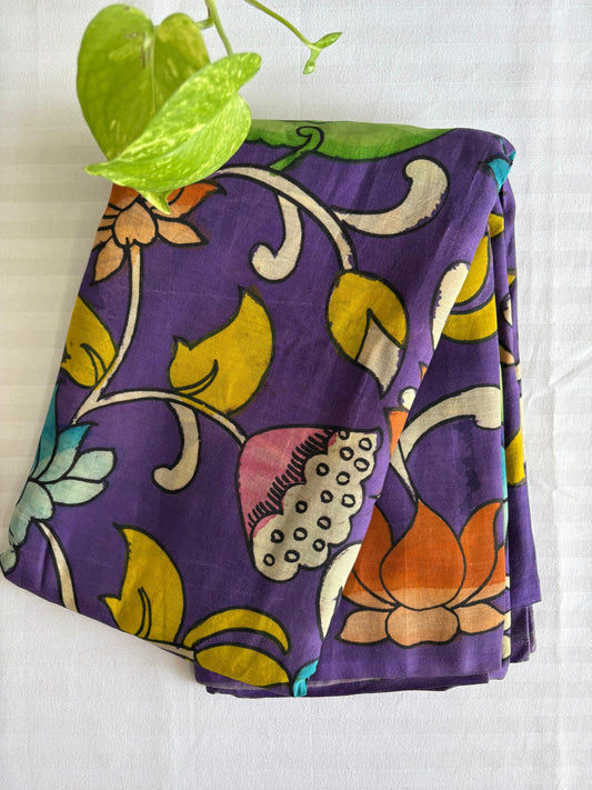 Pen Kalamkari hand painted Banglore silk fabric