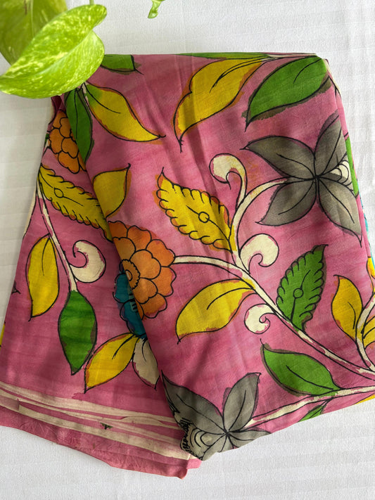 Pen Kalamkari hand painted Banglore silk fabric
