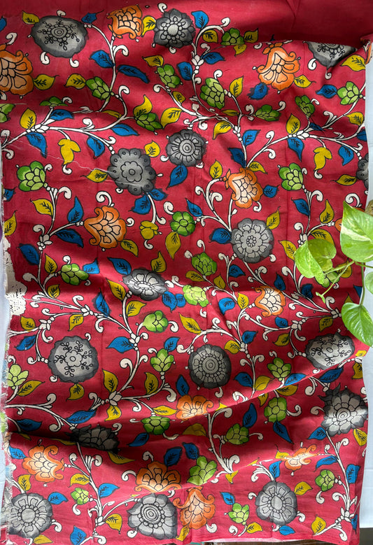 Pen Kalamkari hand painted Banglore silk fabric