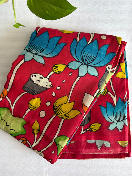 Pen Kalamkari hand painted Banglore silk fabric