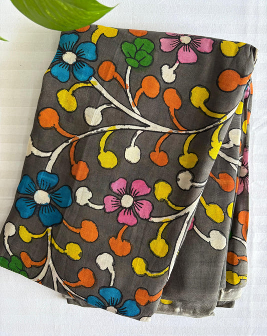 Pen Kalamkari hand painted Banglore silk fabric