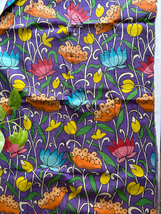 Pen Kalamkari hand painted Banglore silk fabric