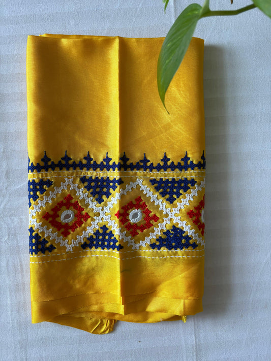 Gujrati work blouse pieces in art silk 1 mtr