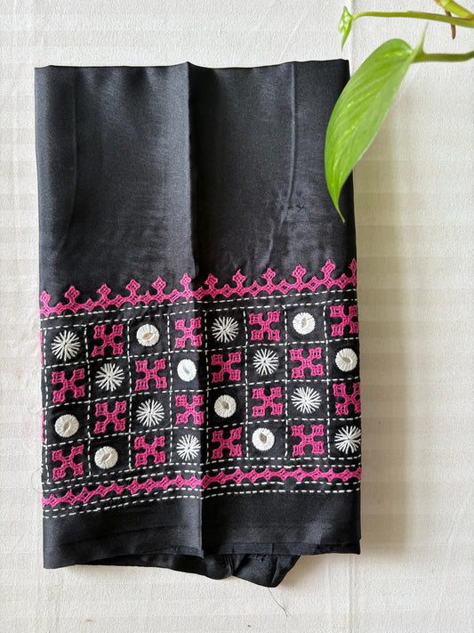 Gujrati work blouse pieces in art silk 1 mtr
