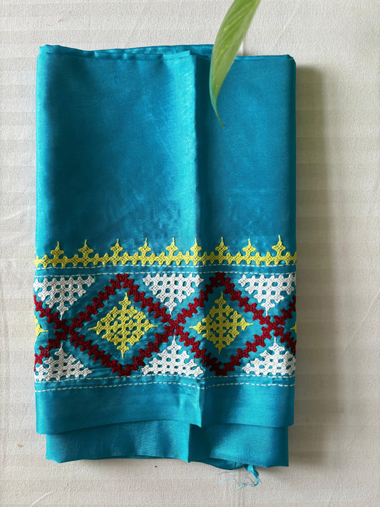 Gujrati work blouse pieces in art silk 1 mtr
