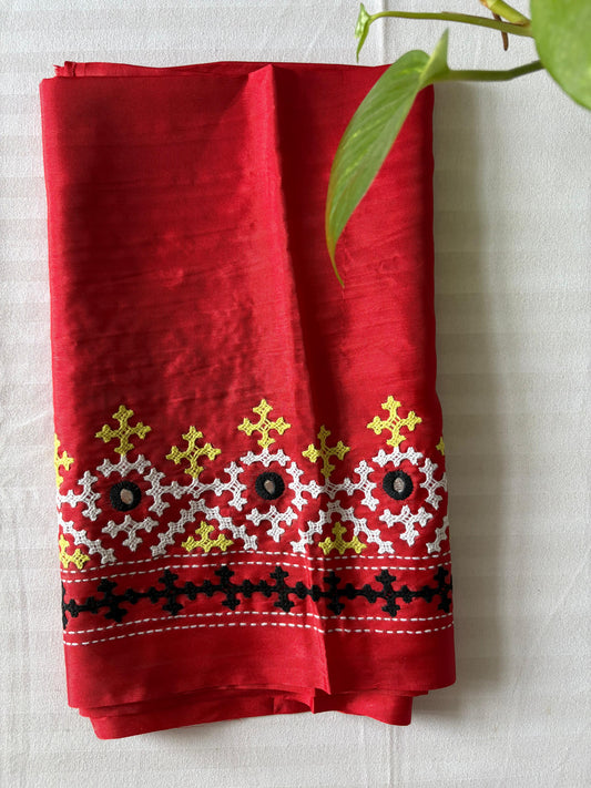 Gujrati work blouse pieces in art silk 1 mtr