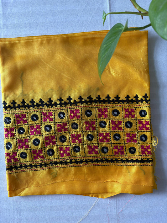 Gujrati work blouse pieces in art silk 1 mtr
