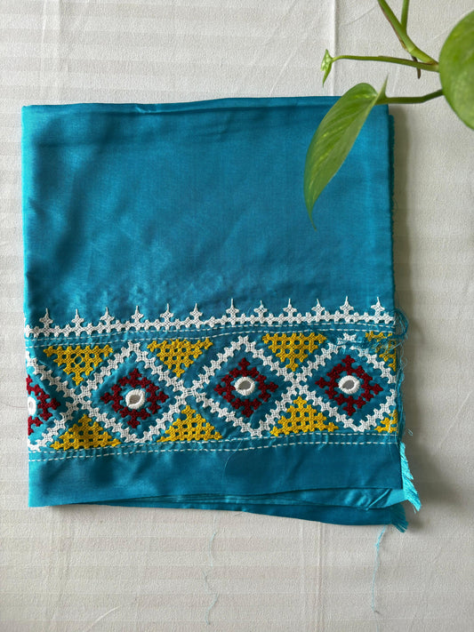 Gujrati work blouse pieces in art silk 1 mtr