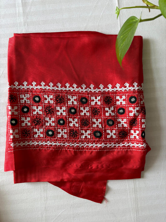 Gujrati work blouse pieces in art silk 1 mtr