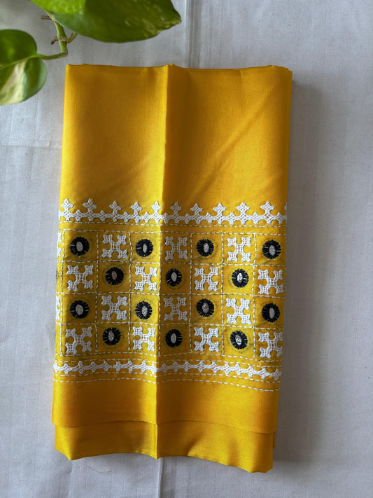 Gujrati work blouse pieces in art silk 1 mtr
