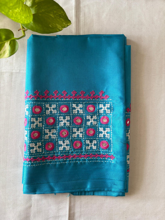 Gujrati work blouse pieces in art silk 1 mtr