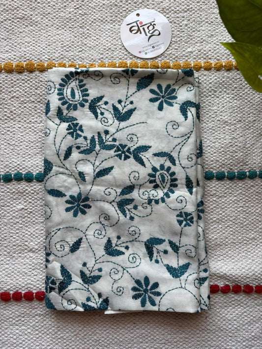 Kantha Stitch Art Silk Blouse Piece