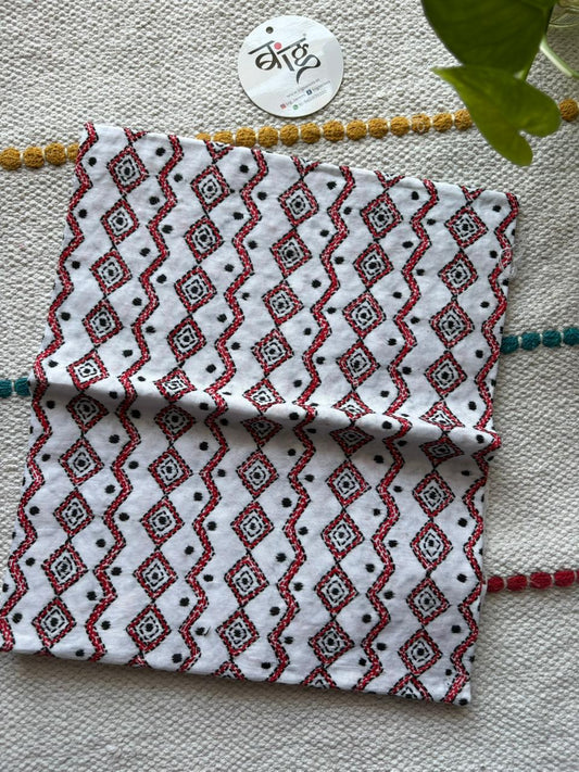 Kantha Stitch Full Embroidered Pure Cotton Blouse Piece